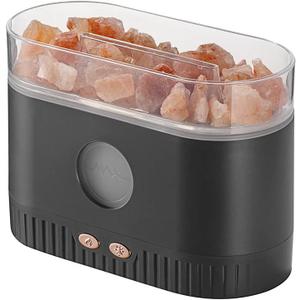 Aromatherapy Essential Oil Diffuser, 3-in-1 Himalayan Salt Lamp Diffuser with 7 Color Lights, 200ml Ultrasonic Cool Mist Humidifier for Home Bedroom Yoga, Himalayan Pink Salt Therapy (Grey)