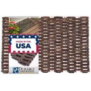 Durable Corporation Dura-Rug Outdoor Entrance Mat, Recycled Fabric Tire-Link Doormat, Heavy Duty Dirt Trapping Door Mat, Black, 20" x 30"
