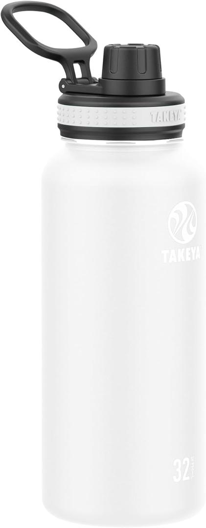 Takeya White Originals Vacuum-Insulated Stainless-Steel Water Bottle, 32oz (50012)