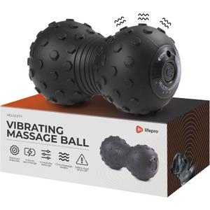 Lifepro 4-Speed Vibrating Massage Ball - Peanut Massager and Vibrating Foam Roller for Fitness, Mobility, and Relaxation - Compact and Portable Design (One Size)