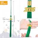 Chuangdi 10 Pieces 2026 Grad Graduation Tassels Graduation Cap Tassels with 2026 Charms Graduate Hat Decoration for School Party Favors(Green, Gold)