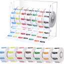 7000 Pcs Day of The Week Labels Food Labels with Adjustable Label Dispenser Monday Through Sunday Management Inventory Stickers Removable Weekly Self Adhesive Date Dot Stickers (Square)