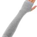 VALICLUD 3 Pairs Cotton Blend Fingerless Gloves Arm Warmers with Thumb Hole for Women Lightweight Stretchy Long Winter Mittens for Transitional Weather