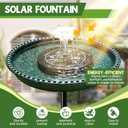 Bird Bath with Solar Powered Fountains for Hummingbirds,Stable Stylish Design with 5-Prong Base Stake Plastic Bird Bath for Outside Lawn Patio Yard Garden