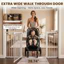 Mumeasy Extra Wide Large Baby Gate for Doorways, 36-66" Walk Through Wide Long Dog Gate for Door & Stair, Auto Close Dual Swing Pressure Mounted Child Safety Gate for Toddlers, Puppies & Pets, White