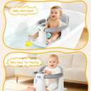 Baby Bath Seat for Babies 6 Months & Up - Bathtub Seats for Babies with 3 Baby Bath Toys, Non-Slip, Comfortable, Infant Bath Essentials-Grey