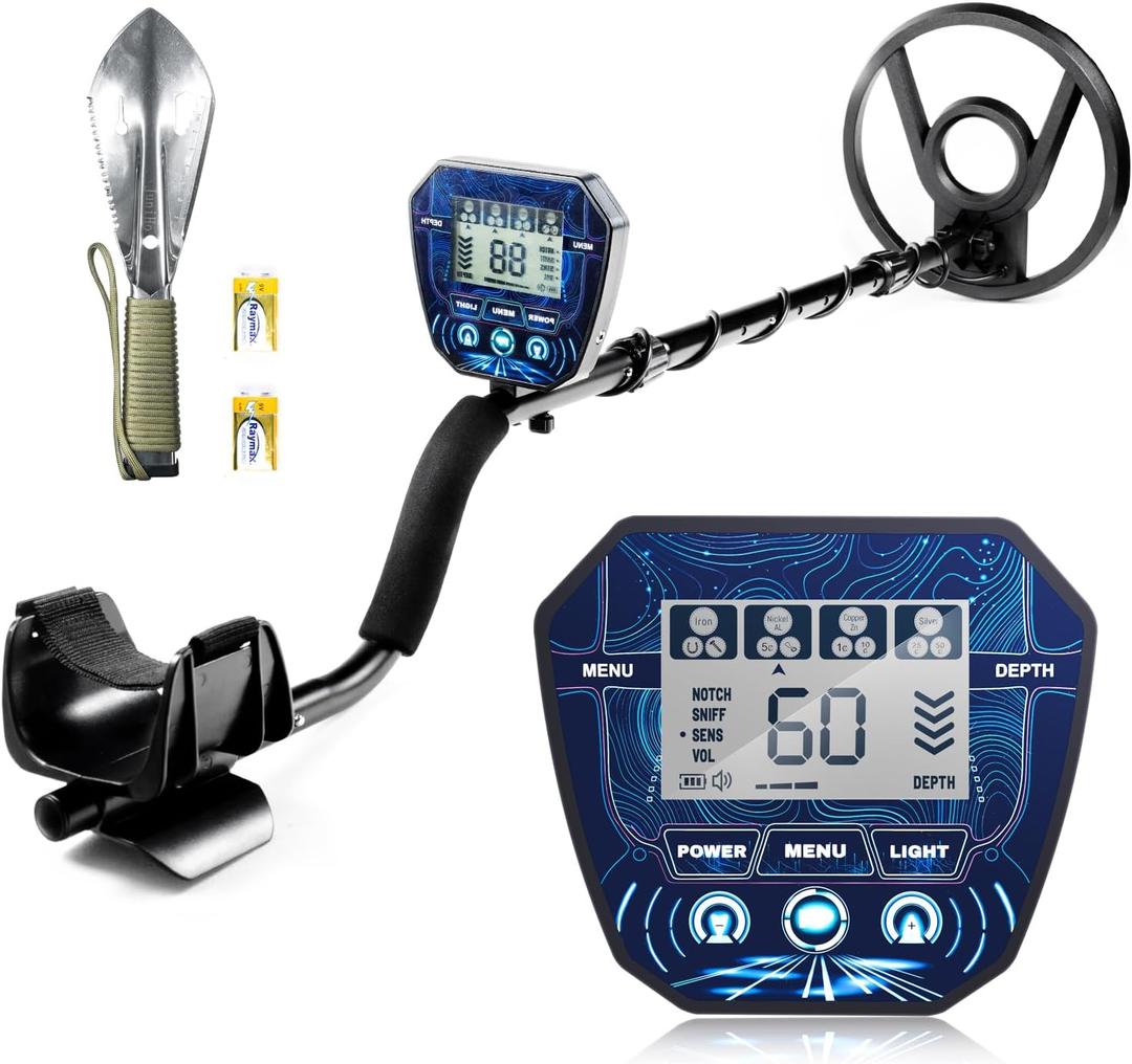 Juniho Professional Metal Detectors for Adults Waterproof, Higher Accuracy Gold Detector with LCD Display, High Sensitivity, Waterproof Coil, Pinpoint, Disc & All Metal Modes