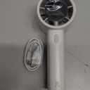 JISULIFE Handheld Turbo Fan, 5000mAh Rechargeable Portable Fans,Up to 28 Hours Working,5 Speed Strong Wind,Personal Mini Fan for Travel Outdoor Camping Beach MakeupGray (LED Display)