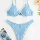 SHENHE Women's Sexy Two Piece Solid High Cut Underwire Triangle Bikini Swimsuit Size M