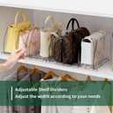 SPACEKEEPER Adjustable Shelf Divider for Closet, Clear Purse Organizers for Closet Acrylic Handbag Separators Storage Organizer Bookshelf Separator Dividers in Bedroom, Office