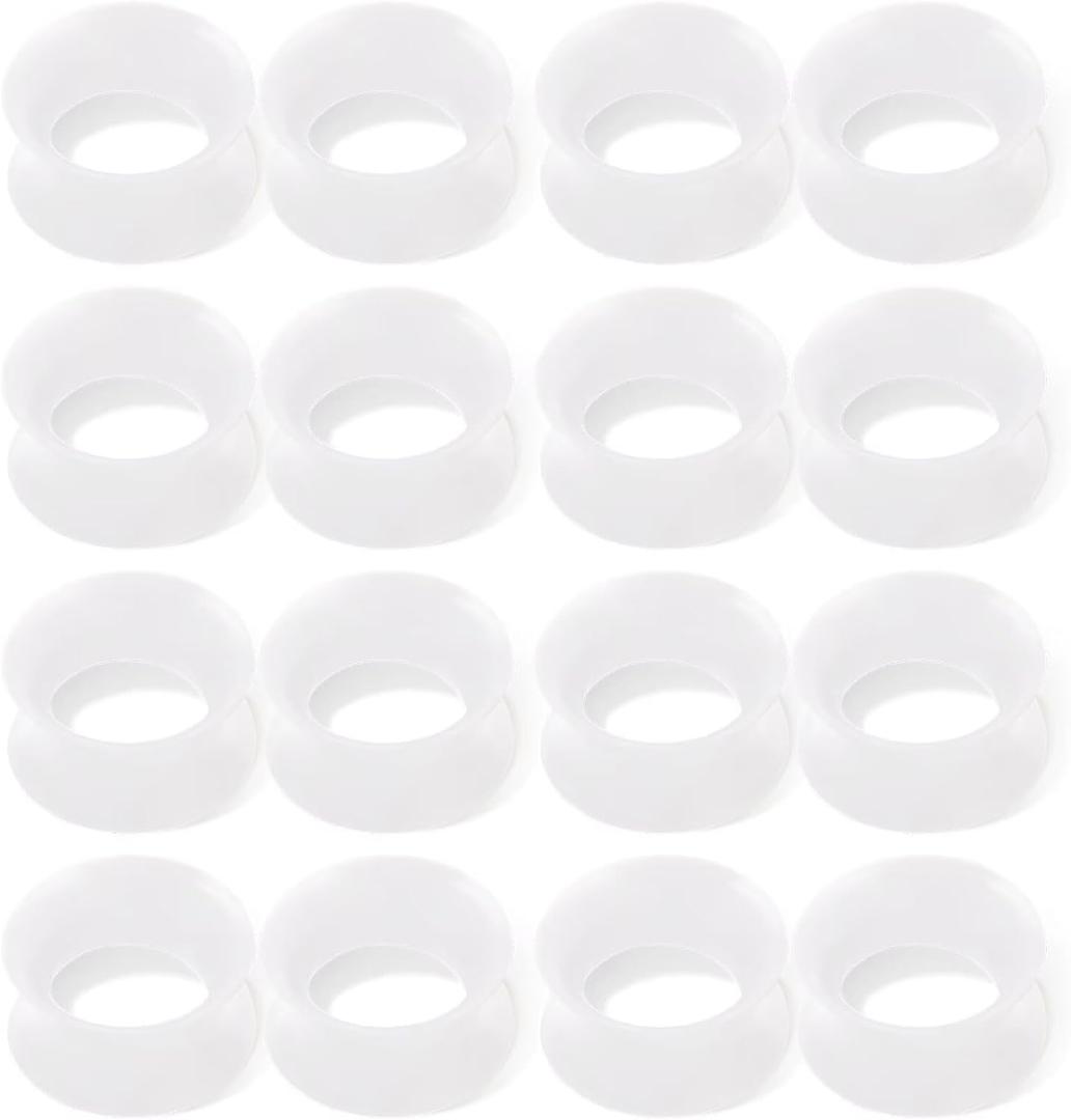 16pcs Silicone Ear Guages: Multi Colors Thin Ear Tunnels Plugs Double Flared Ear Piercing Jewelry Expanders Stretchers for Women Men Size 00g-1"