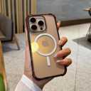 for iPhone 16 Pro Max Phone Case 6.9 inch, Drop Protection Puffer Design, Compatible with MagSafe, Shockproof Soft TPU & Hard Pc Brown