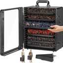 ONULISS Miniature Storage Case Miniatures Transport Case Aluminum Alloy Frame with Shoulder Strap 6 Trays (The Shadow Vault) (Void Black)