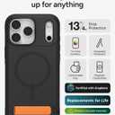 ZAGG Sedona Snap Case with Kickstand for iPhone 17 Pro Max - Flood Black, Drop Protection (13ft/4m), Multi-Layer Protection, with Camera Button, MagSafe Phone Case with Impact-Absorbing Bumpers
