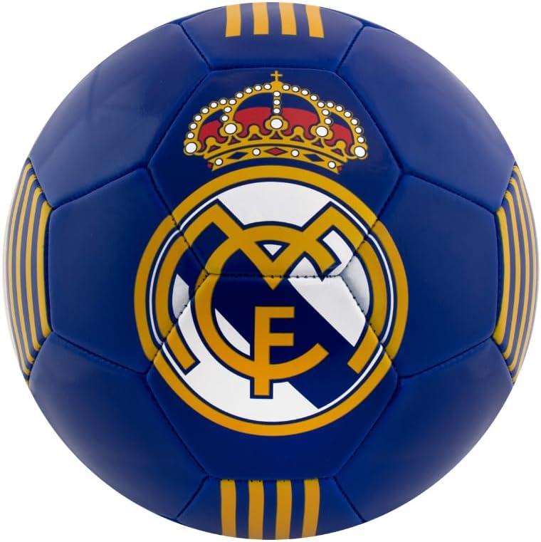 Maccabi Art Official Real Madrid Soccer Ball, Size 5 Football, Authentic Club Logo, Premium Fan Collectible for Training, Play & Display (Dark Blue)