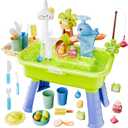 2026 Upgraded Water Table for Toddlers 1-3, Kids Play Sink with Running Water, Toddler Kitchen Sink Toy with Pump, Fishing Game & Sensory Water Play Toys for Boys Girls (Green)