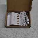 VHBW USB Charging Station, 6 Port 3USB-A and 3USB-C Charging Station for Multiple Devices, Multi USB Nightstand Charger Station with Phone Stand (ETL Listed, 6Ft Extension Cord, White)