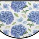Watercolor Blue Hydrangea Half Round Door Mat Indoor semi-Circular Floor mat, for Outside Entry 30x18 in Wear Resistant Semi Circle Floor Mats Area Rugs for Kitchen