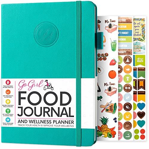 GoGirl Food Journal & Wellness Planner –– Diet & Fitness Diary – Nutrition Journal with Meal, Exercise & Weigh Loss Tracker, A5 (Turquoise)