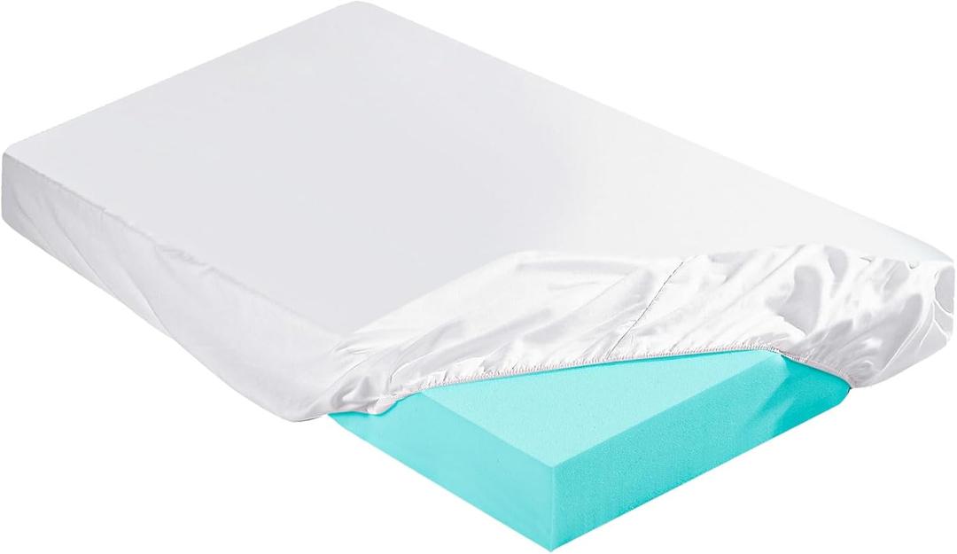 HunnmingRe 2-3 Inch Mattress Topper Cover (Only Cover) Memory Foam Protector Microfiber Memory Foam for Latex Mattress Topper Gel RV(Twin 75 x 38 Inch,White)