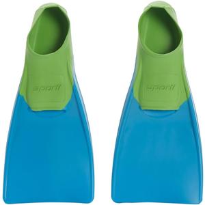 Sporti Adult-Kids Swim Fins for Pool Lap Swimming - Long Floating Fins for Swimming & Snorkeling - Swim Flippers for Training (Blue), 9T-10T