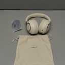 LORELEI B-C6 Wireless Over Ear Headphones, 50H Playtime Foldable Lightweight Bluetooth Headsets, Deep Bass, Built-in Microphone, Memory Foam Earmuff, for Travel, Home Office (Beige White)