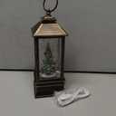 Christmas Snow Globe Water Glittering Farm Snowman with Music & Timer, USB Lined/Battery Operated Lighted Lantern for Christmas Festival Decoration Gifts