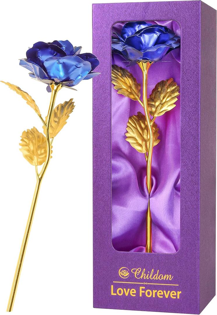 Childom Mothers Day Rose Gifts for Mom,Birthday Gifts for Women,Mothers Day Flowers Gifts for Mom from Daughter Son,Blue Artificial Flowers Gift for Her,Wife,Grandma,Christmas,Valentines,Anniversary