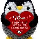 2 x Mom Gifts from Daughter Son - Handmade Penguin Crochet Birthday Gift for Moms, Mama, Mother in Law & Step Mom, I Love You Small Cute Stuff Things