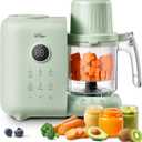 Bear Baby Food Maker with 18.5oz Dual-Layer Steam Baskets, OneStep Baby Food Processor Steamer Puree Blender Grinder Mills, Auto Cooking Grinding&Sterili-zing for Healthy Homemade Baby Food, BPA-Free, Green