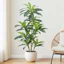 Dracaena Plant Artificial Tree 5Ft Tall Fake Tropical Floor Plants Potted (Real Touch) Artificial Silk Tree Leaf Faux Trees Black Tall Planter for Home Office Living Room Indoor Outdoor Decor