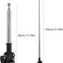 DOITOOL Adjustable Stainless Steel 12In Telescopic Motorcycle Flagpole with Handlebar Mount for Outdoor Riding and Bike Accessories