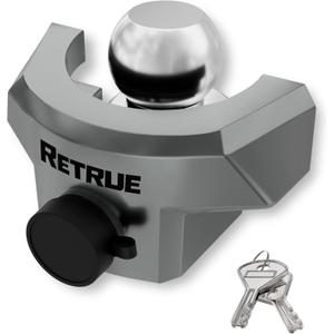 RETRUE Heavy Duty Trailer Lock for 2" Ball Coupler with Flange, Anti-Theft and Top Tier Security, Gray