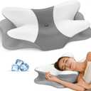 Cervical Neck Pillow for Pain Relief  Ergonomic Side Sleeper Pillow for Neck Support, Cooling Memory Foam Pillows for Sleeping, Contour Pillow Orthopedic Bed Pillow for Back Stomach Sleepers
