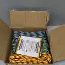 MaxWorks 1/4" x 25 ft Diamond Braided Polypropylene Rope, 95 lb Capacity, Weather & UV Resistant Utility Cord, Multicolor (50228)