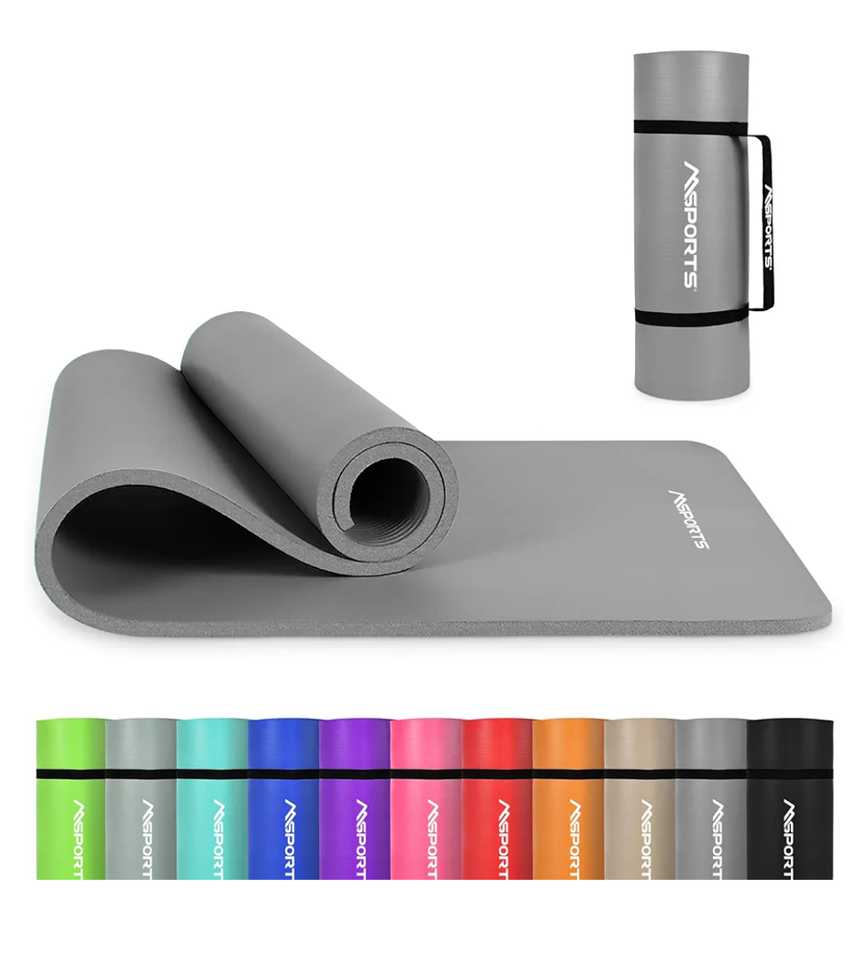 Yoga Mat Premium Non Slip Thick – Extra Comfortable Exercise Mat for Home Workouts, Pilates, Stretching & Gym – Cushioned NBR Foam, Gym Mat with Strap, for Women & Men