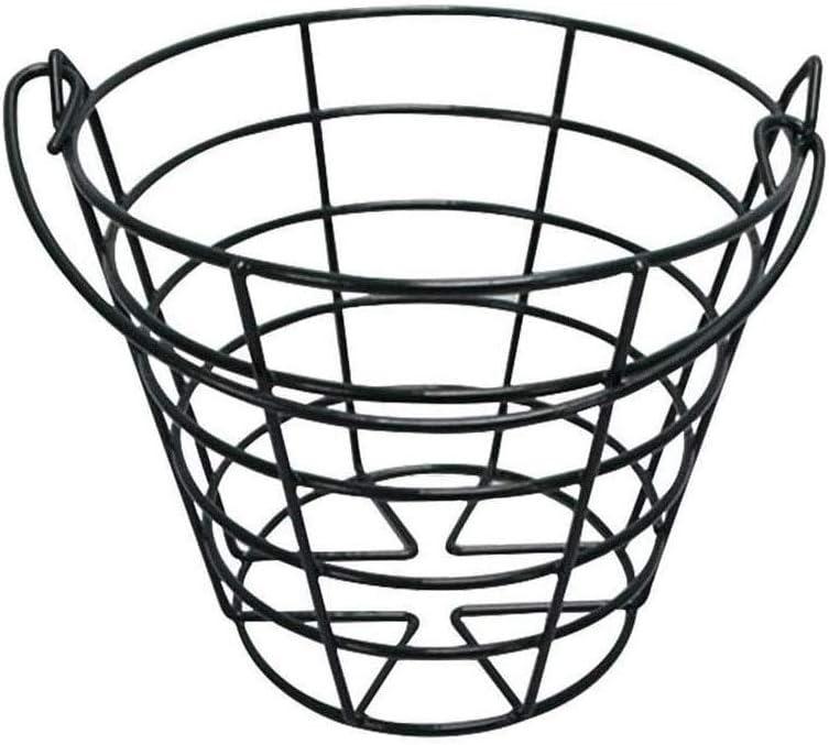 Crestgolf Stainless Metal Golf Basket Golf Ball Container Ball Bucket, Holds 50 Balls. (black)