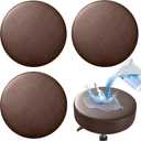 4PCS Brown Bar Stool Covers Round Chair Cover,12-15 Inch Round Barstool Seat Covers for Chairs, Waterproof Washable Circle Chair Cover with Elastic Bands