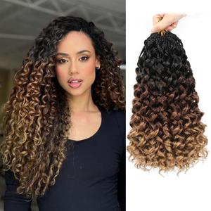 Pretwisted Gogo Curl Crochet Hair 12 Inch 8 Packs Short Curly Crochet Hair for Black Women Pre looped Ocean Wave Crochet Hair Water Wave Deep Wave Crochet Braiding Hair (12 inch,1B/30/27)