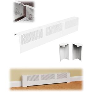3FT Baseboard Heater Cover, Adjustable Size with Endcap for Radiator, White