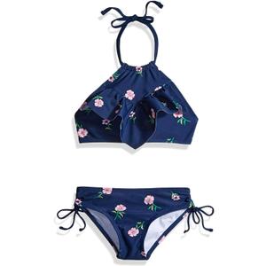 Kanu Surf Girls Morgan Ruffle Halter Bikini 2-Piece Swimsuit (8, Morgan Navy Floral) Kanu Surf Girls Morgan Ruffle Halter Bikini 2-Piece Swimsuit (8, Morgan Navy Floral)