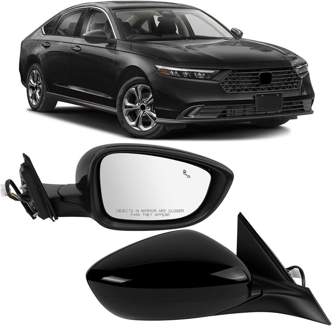 Right Passenger Side Mirror Compatible with Honda Accord (Hybrid) 2023 2024 2025,w/Blind Spot Monitor/Power Adjustable Glass/Manual Folding,7625830BA01(5 pins)