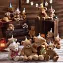 Panitay 40 Pcs Colorful Mini Small Party Hats for Stuffed Animals Paper Cone Tiny Birthday Hats Games Accessories(Cute Style)