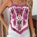 Milumia Women's Tropical Boho Beach Cami Top Summer Vacation Bandana Tops (S)
