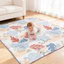 50"x50" Baby Play Mat, Premium Thicker Foam Floor Mat, Bohemian Non-Slip Playpen Mat for Infants & Toddlers, Foldable Machine Washable Crawling Mat