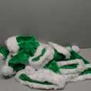 Santa Hat for Adults, Green Plush Santa Hats Velvet Christmas Hat for Home Decoration Party Supplies, Pack of 11