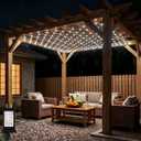 LitHome 10 x 10FT Gazebo Net Lights Outdoor, 280 LED Gazebo Lighting Waterproof, 8 Modes Connectable Net Lights with Timer, Cool White Christmas Mesh Light Plug in for Bushes, Pergolas, Garden Decor