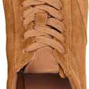 Suede Sneakers for Women Closed Round Toe Non Slip Athletic Shoes | Comfortable Lace-Up Walking Sneakers Casual Retro Lightweight Tennis Shoes