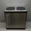 iTouchless 16 Gallon Touchless Sensor Trash Can and Recycle Bin with Wheels, 60 Liter Stainless Steel Dual-Compartment (2 x 8 Gallon) Kitchen Recycling and Garbage Trashcan