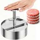 ESOW Burger Press 304 Stainless Steel, 4.5" Patty Maker with Non-Stick Mold & Spring Button, Easy Use for Beef, BBQ, Cooking and Homemade Hamburger, Dishwasher Safe